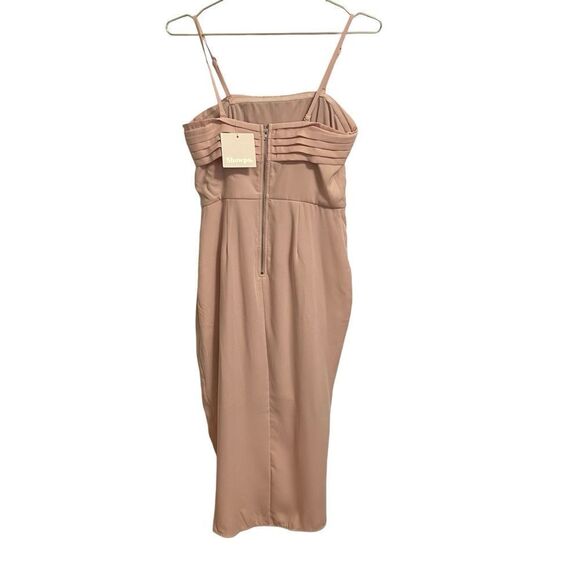 Showpo "Give me Attention Dress" Blush Midi Dress Size 6 NWT - Picture 4 of 7